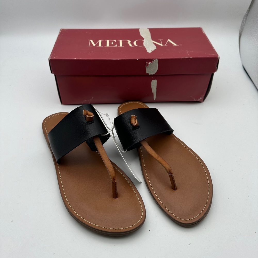 merona malia black thong sandal 096054913 Women's Size 6.5